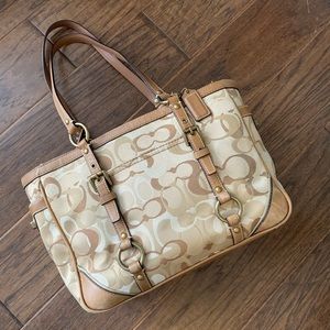 Coach Tan Signature Tote Handbag